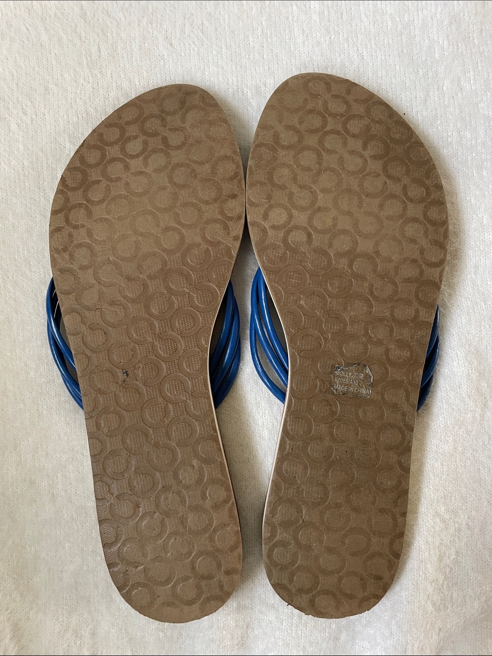 Coach Molly Blue Strappy Flip Flop Sandals - Picture 4 of 5